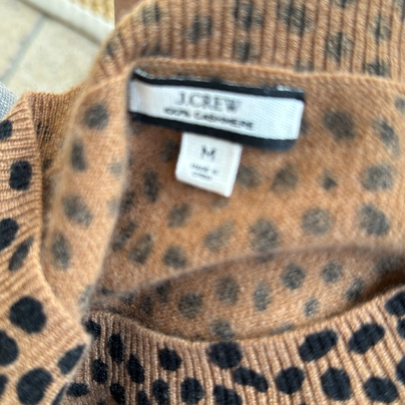 🖤HOST PICK🖤NWOT J. Crew brown and black animal print 💯 Cashmere Sweater - medium - Picture 5 of 5